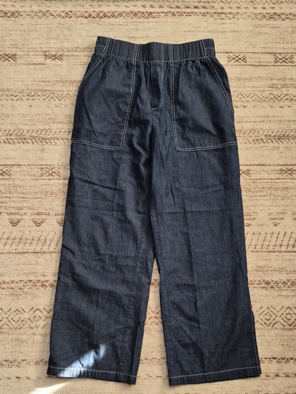 Women's Wide-Leg Dark Blue Pants